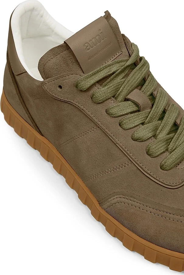 Men's Slim Leather Low-Top Sneakers - Ash - Size 6 - Image 6