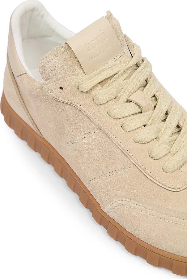 Men's Slim Leather Low-Top Sneakers - Ash - Size 6 - Image 11