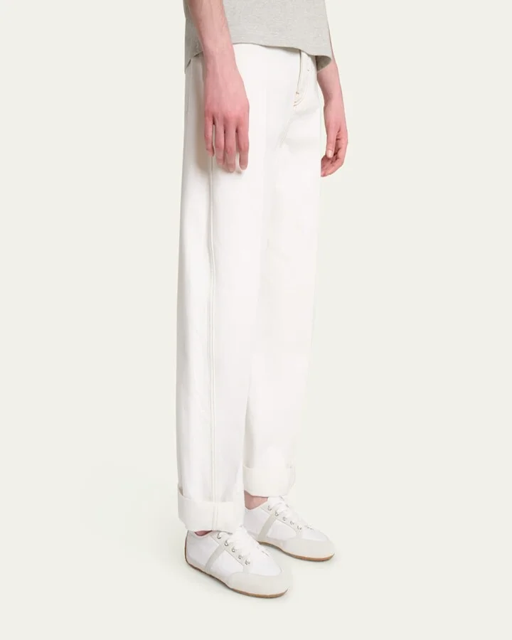 Men's Slim Nylon and Suede Low-Top Sneakers - Image 7