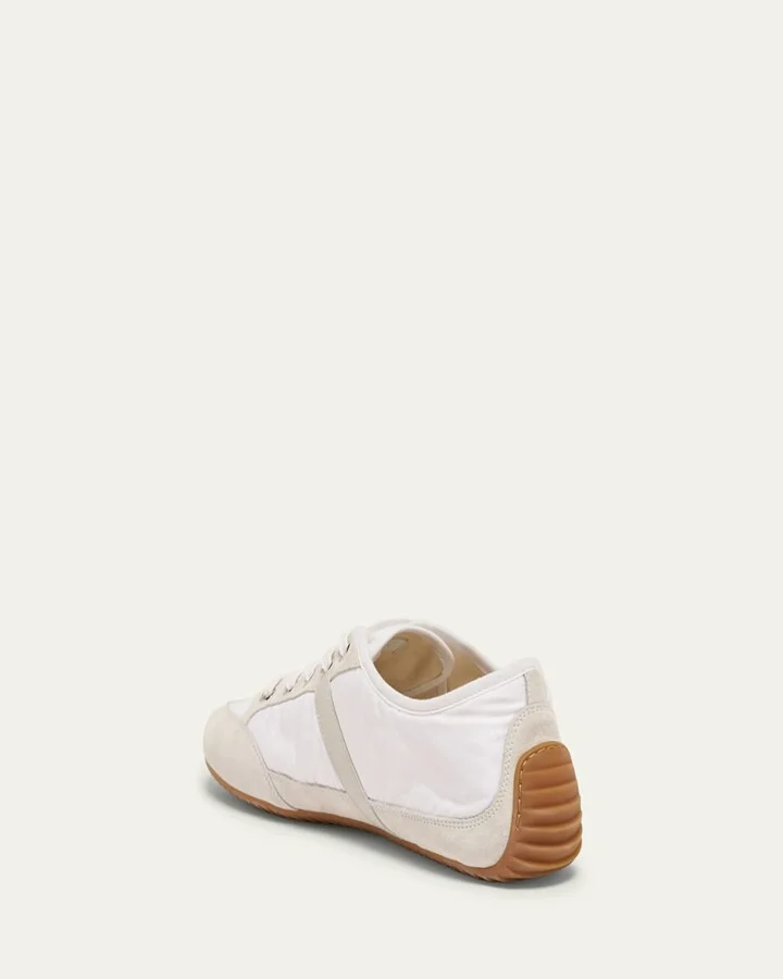 Men's Slim Nylon and Suede Low-Top Sneakers - Image 9