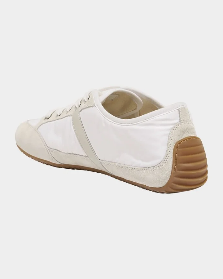 Men's Slim Nylon and Suede Low-Top Sneakers - Image 7