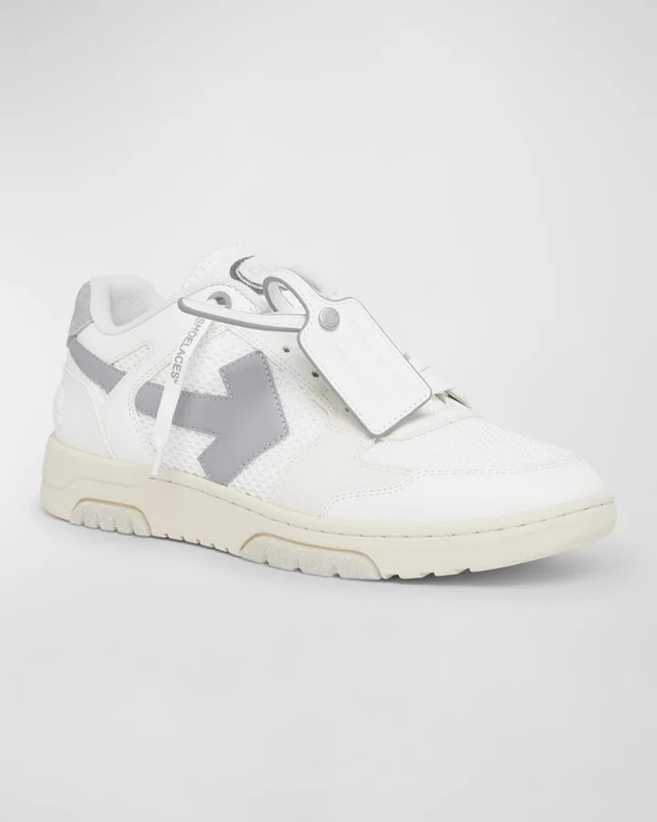 Men's Slim Out Of Office Mesh and Leather Low-Top Sneakers - Image 3