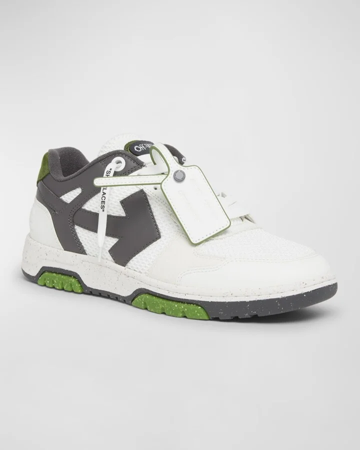 Men's Slim Out Of Office Mesh and Leather Low-Top Sneakers - Image 7
