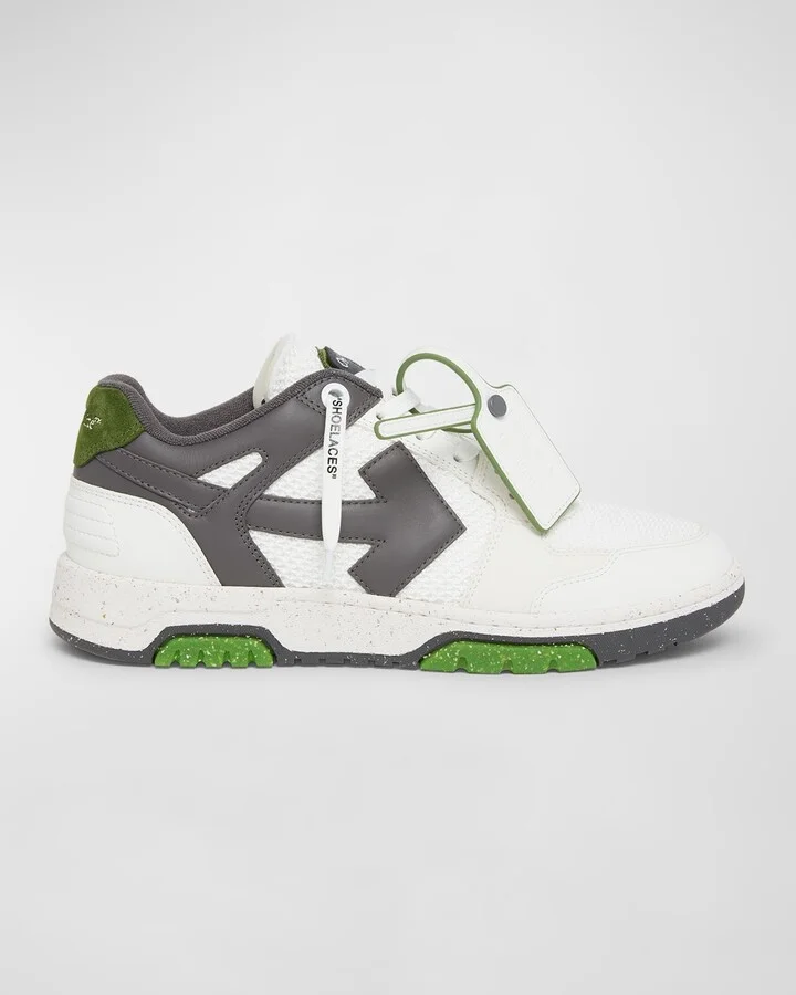 Men's Slim Out Of Office Mesh and Leather Low-Top Sneakers