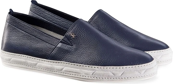 Men's Slip-On Deerskin Casual Loafers - Blue - Size 5.5 - Image 2