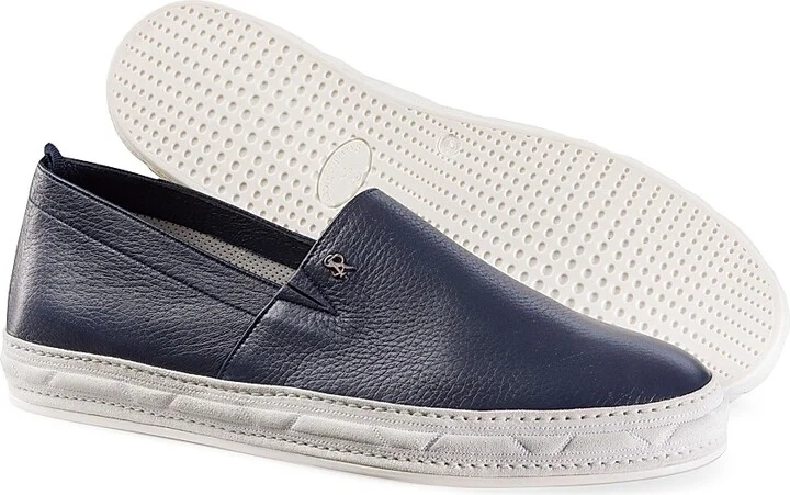 Men's Slip-On Deerskin Casual Loafers - Blue - Size 5.5 - Image 3