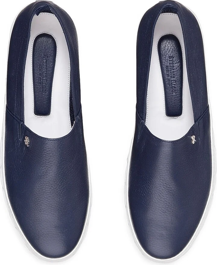 Men's Slip-On Deerskin Casual Loafers - Blue - Size 5.5 - Image 4