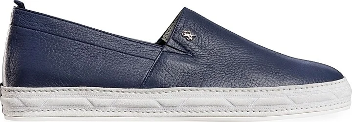 Men's Slip-On Deerskin Casual Loafers - Blue - Size 5.5
