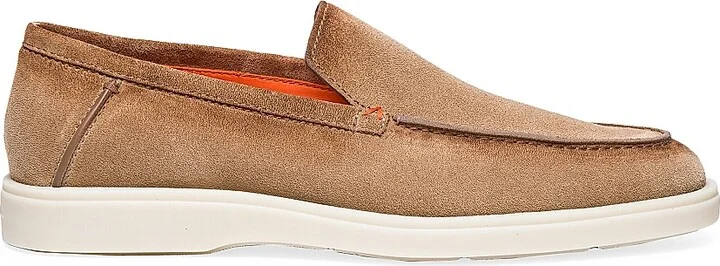 Men's Slip-On Suede Loafers - Light Brown - Size 6