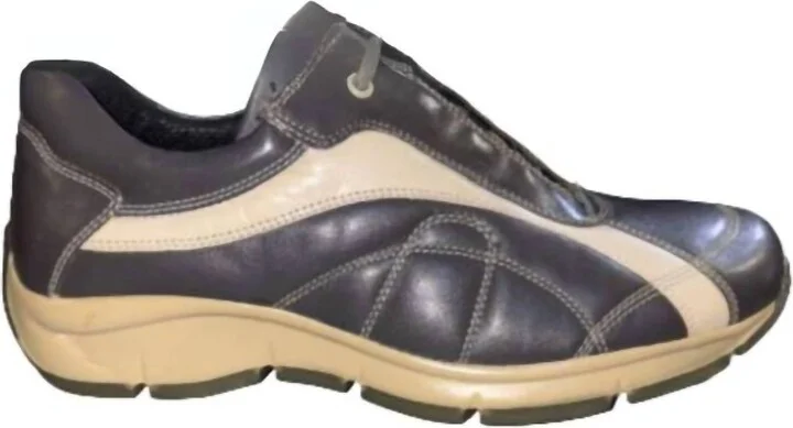Men's Slip On Walking Shoes In Black/beige