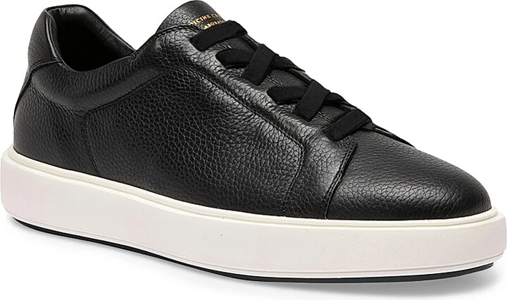 Men's Slouch 001 Leather Low-Top Sneakers - Nero - Size 6.5 - Image 2