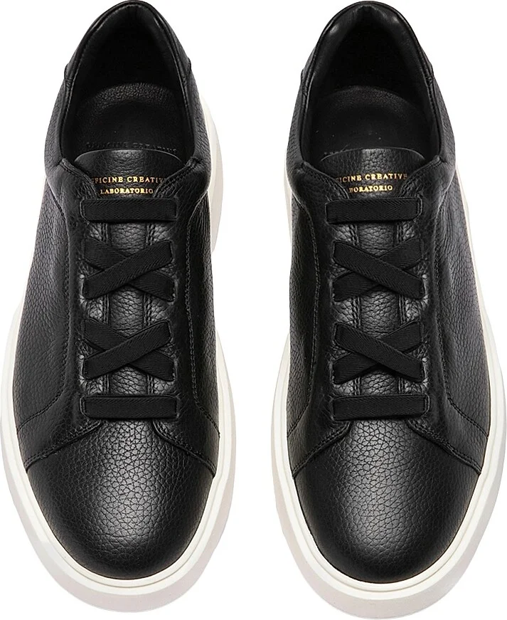 Men's Slouch 001 Leather Low-Top Sneakers - Nero - Size 6.5 - Image 4