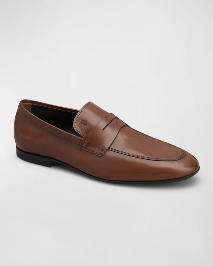 Men's Smooth Leather Penny Loafers - Image 3