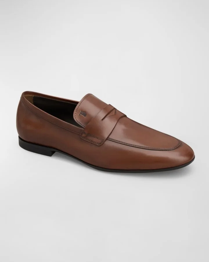 Men's Smooth Leather Penny Loafers - Image 6