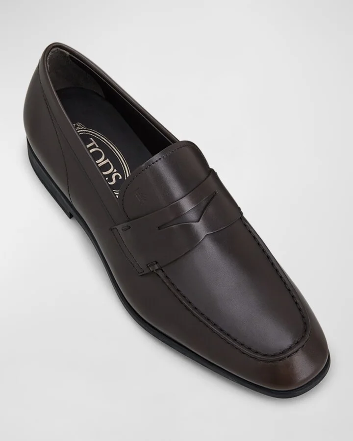 Men's Smooth Leather Penny Loafers - Image 2