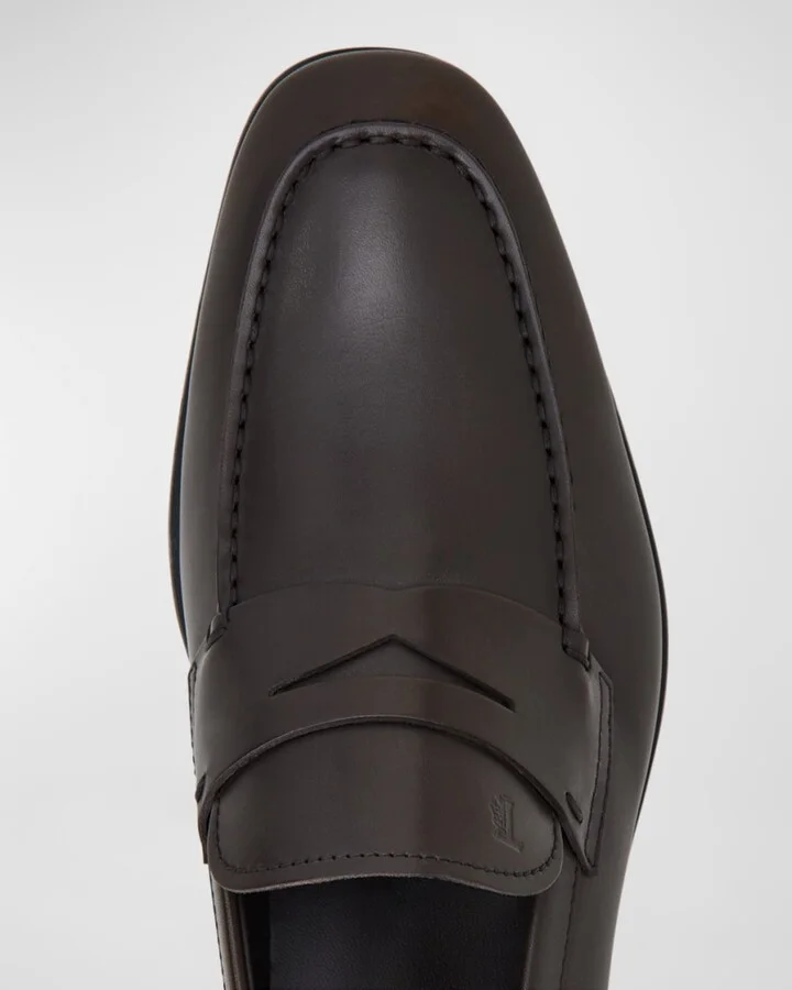 Men's Smooth Leather Penny Loafers - Image 4