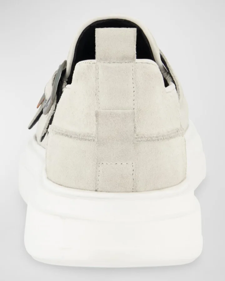 Men's Sneaker-Sole Suede Double-Monk Loafers - Image 4