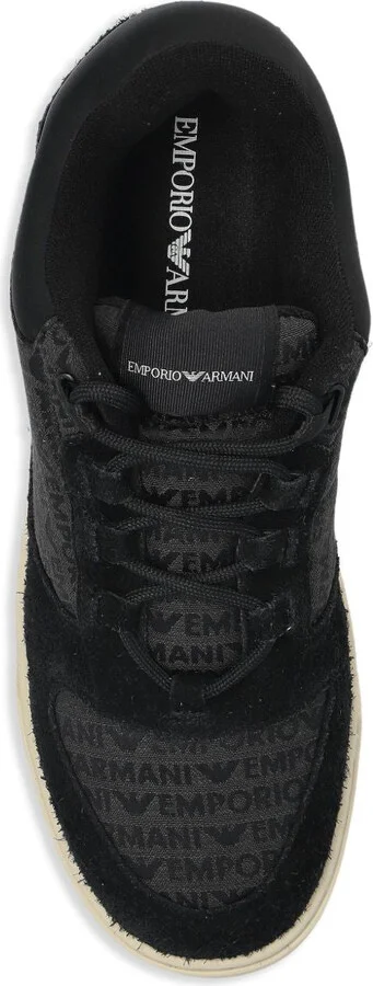 Men's Sneakers In Jacquard Fabric With Logo Lettering And Suede - Image 6