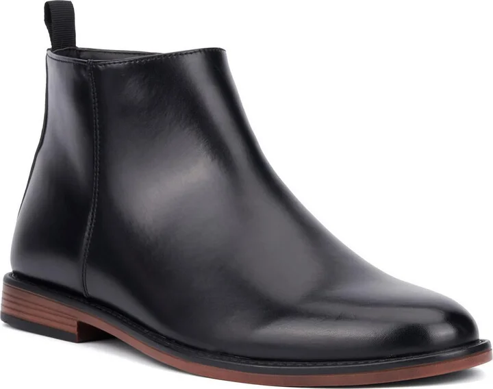 Mens Solid Faux Leather Chelsea Boots