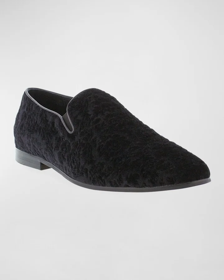 Men's Sonoma Floral Skull-Embossed Velvet Loafers - Image 2