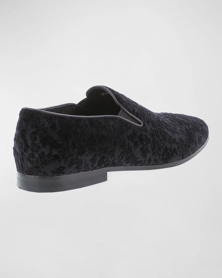 Men's Sonoma Floral Skull-Embossed Velvet Loafers - Image 3