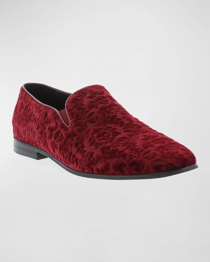 Men's Sonoma Floral Skull-Embossed Velvet Loafers - Image 4