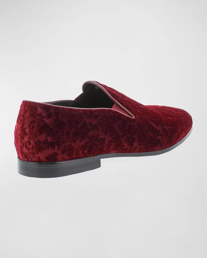 Men's Sonoma Floral Skull-Embossed Velvet Loafers - Image 5