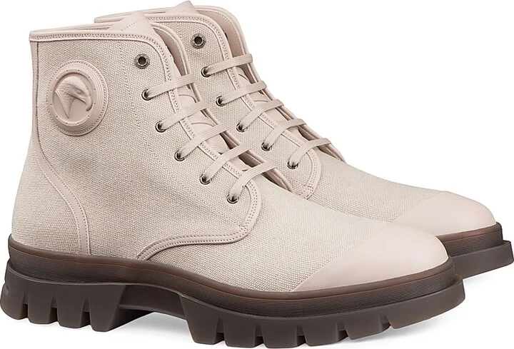 Men's Sophisticated Leather Ankle Boots - Beige - Size 8 - Image 2