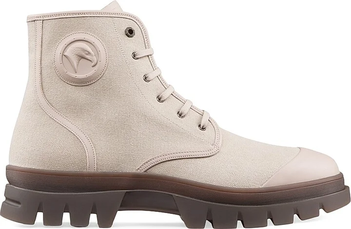 Men's Sophisticated Leather Ankle Boots - Beige - Size 8