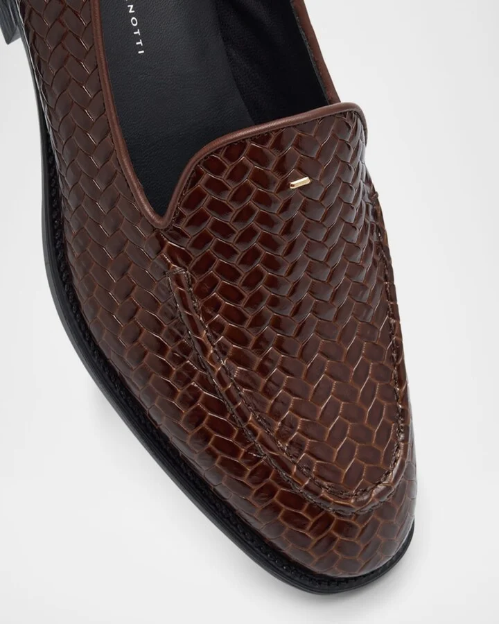 Men's Sorrento 15 Woven Leather Loafers - Image 9