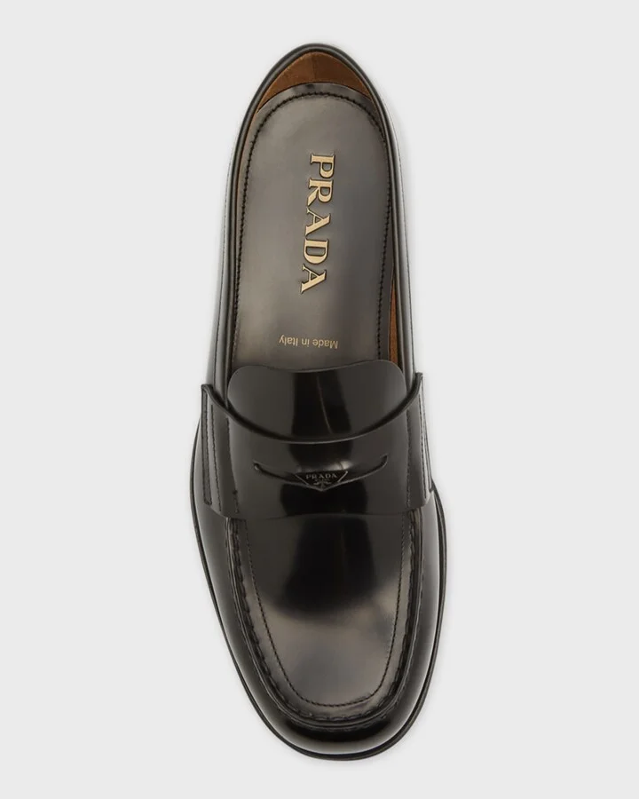 Men's Spazzolato Triangle Logo Penny Loafers - Image 4