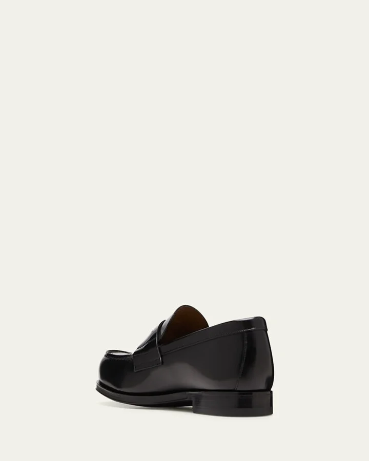 Men's Spazzolato Triangle Logo Penny Loafers - Image 2