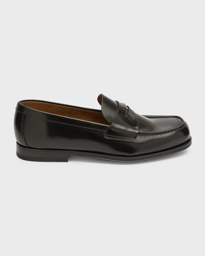 Men's Spazzolato Triangle Logo Penny Loafers