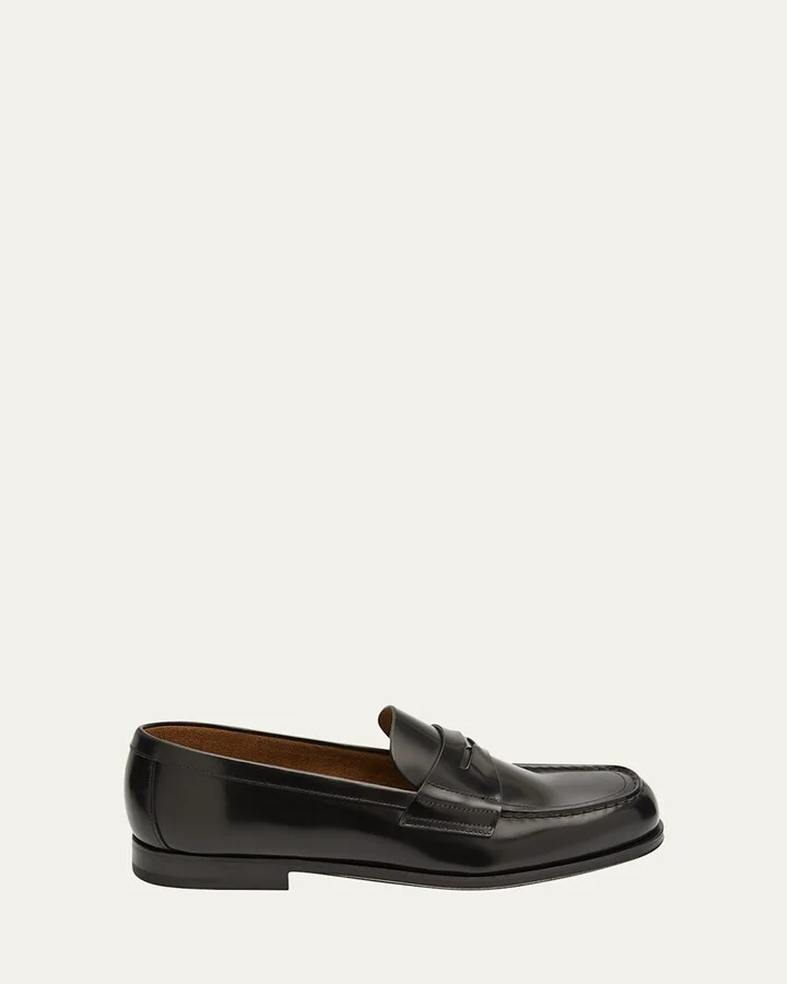 Men's Spazzolato Triangle Logo Penny Loafers
