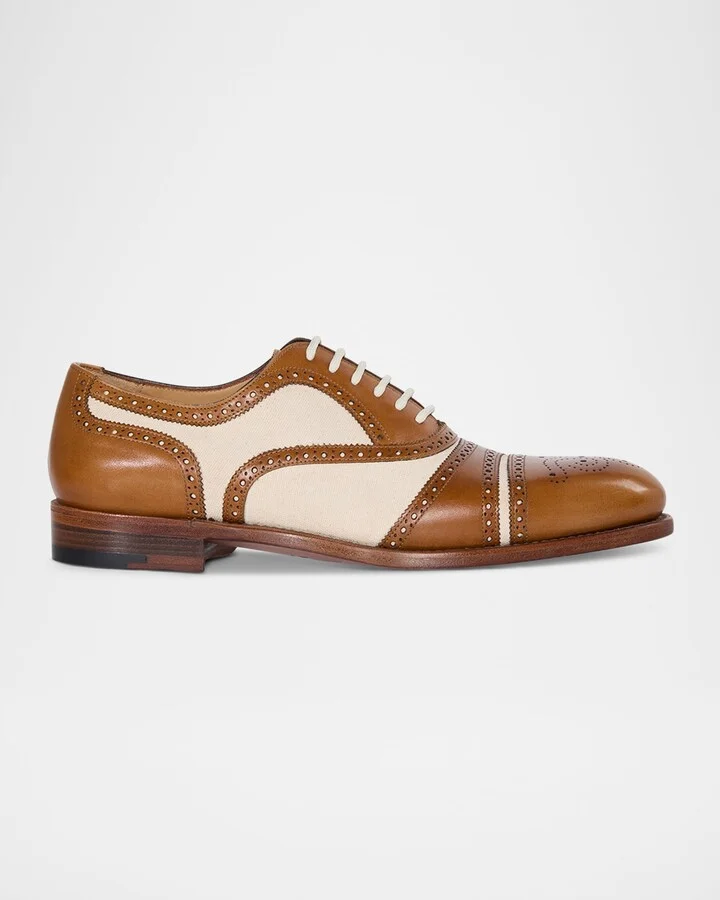 Men's Specter Canvas and Brogue Leather Derby Shoes