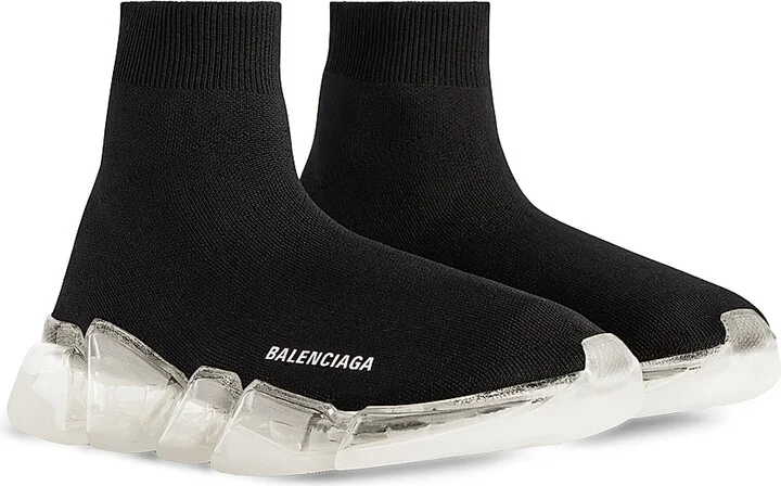 Men's Speed 2.0 Full Clear Sole Recycled Knit Sneakers - Black White - Size 6 - Image 2