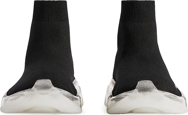 Men's Speed 2.0 Full Clear Sole Recycled Knit Sneakers - Black White - Size 6 - Image 3