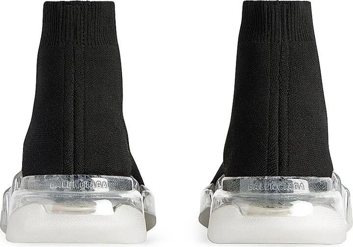 Men's Speed 2.0 Full Clear Sole Recycled Knit Sneakers - Black White - Size 6 - Image 4