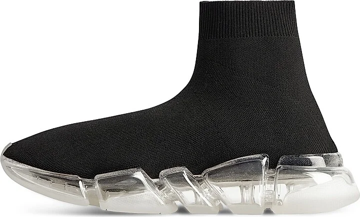 Men's Speed 2.0 Full Clear Sole Recycled Knit Sneakers - Black White - Size 6 - Image 5