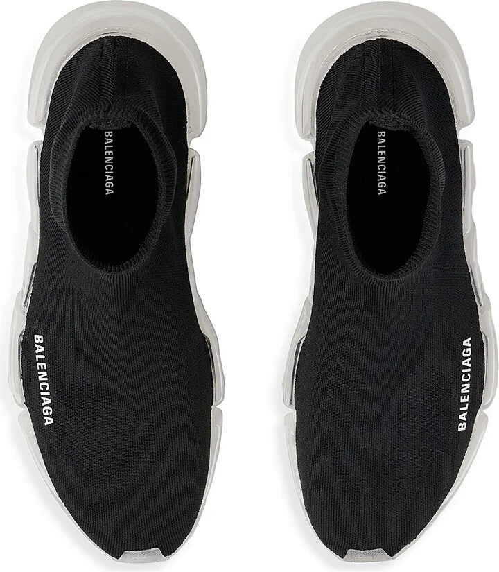 Men's Speed 2.0 Full Clear Sole Recycled Knit Sneakers - Black White - Size 6 - Image 6