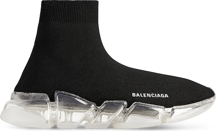 Men's Speed 2.0 Full Clear Sole Recycled Knit Sneakers - Black White - Size 6