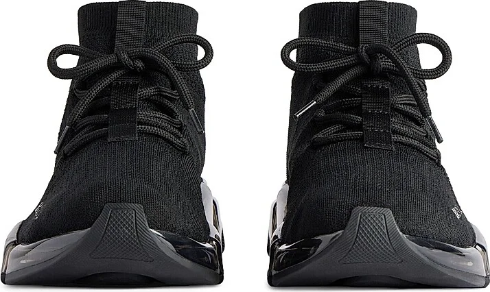 Men's Speed 2.0 Lace Up Full Clear Sole Recycled Knit Sneakers - Black - Size 7 - Image 4
