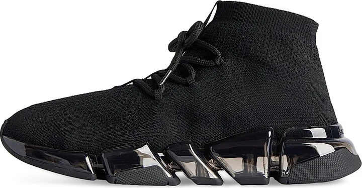Men's Speed 2.0 Lace Up Full Clear Sole Recycled Knit Sneakers - Black - Size 7 - Image 6