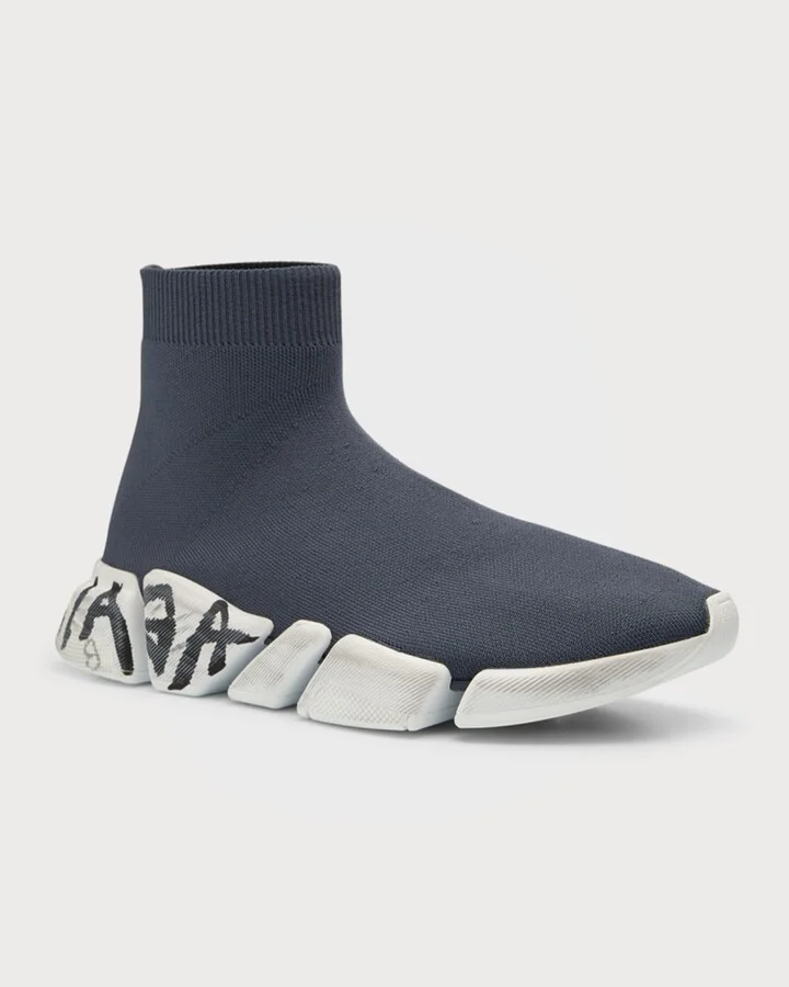 Men's Speed 2.0 Lt Graffiti Logo Knit Sneakers - Image 4