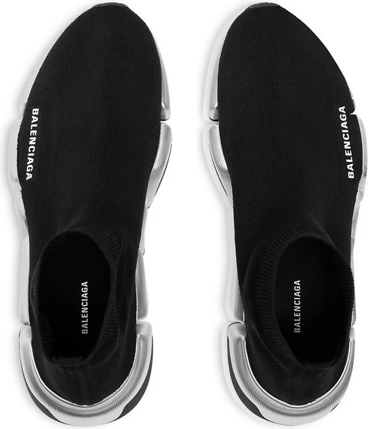 Men's Speed 2.0 Recycled Knit Sneakers - Black Silver - Size 6 - Image 5