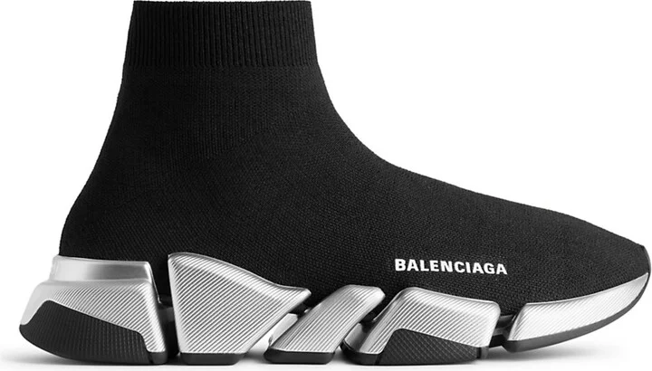 Men's Speed 2.0 Recycled Knit Sneakers - Black Silver - Size 6