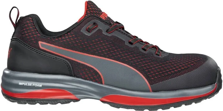 Men's Speed Low Athletic Composite Safety Toe Work Shoe In Black/red