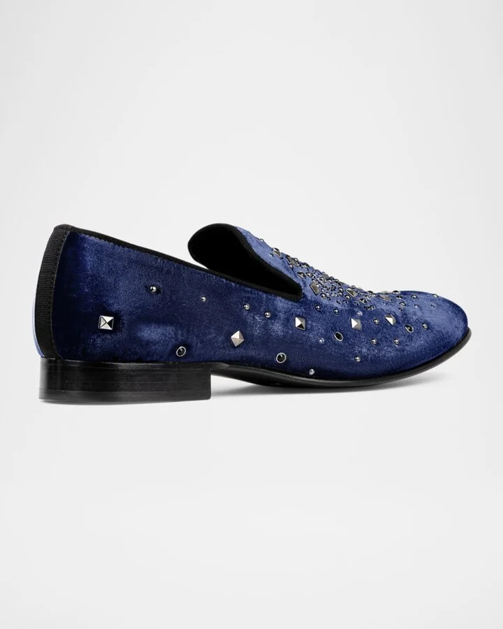 Men's Spencer Velvet Rhinestone Loafers - Image 2