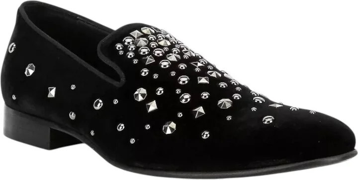 Men's Spencer Velvet Rhinestone Shoe In Black