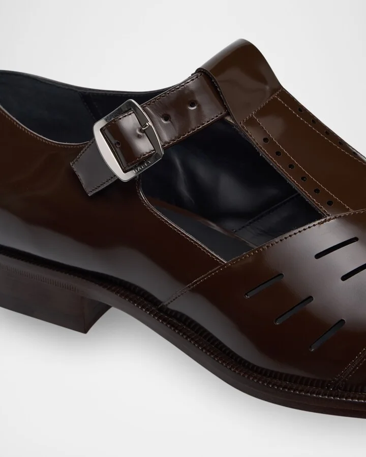 Men's Spiegel Leather T-Strap Mary Jane Shoes - Image 5